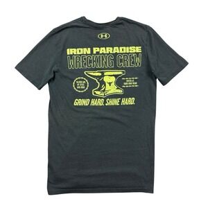 Under Armour Project Rock Shirt Men Small Gray Iron Paradise Activewear Workout